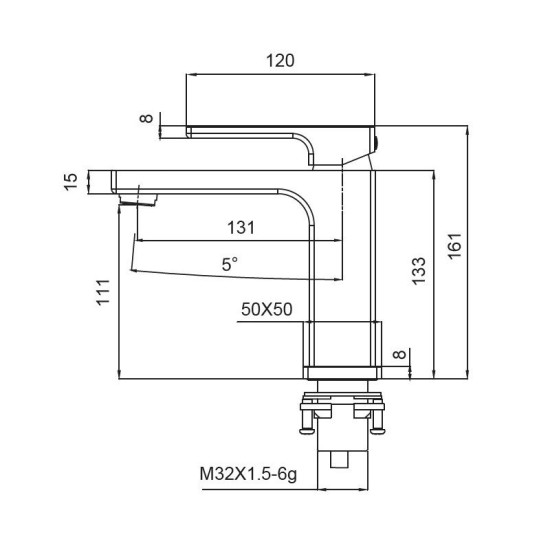 Змішувач для раковини Koer KB-10009-01 (Колір хром) (KR3498)