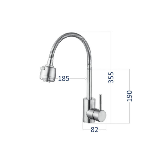 Кухонний змішувач Lidz Aria 015F41 LDARI015F41NKS45306 Nickel