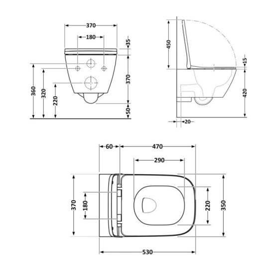 Унітаз підвісний Qtap Gemini Soft-close QT2533076EUQW