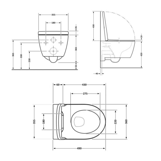 Унітаз підвісний Qtap Taurus Soft-close QT2433084EUQW