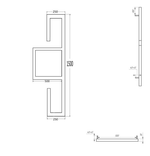 Полотенцесушитель Genesis Aqua Artan 1500x500 белый