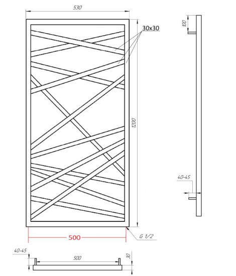 Полотенцесушитель Genesis Aqua Derun 120x53 белый