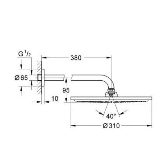 Лійка для верхнього душу Grohe Rainshower Cosmopolitan 310 26066000