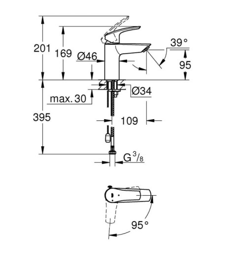 Смеситель для раковины Grohe Eurosmart S-Size 23372003