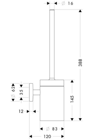 Йоршик для унітазу Hansgrohe хром (40522000)