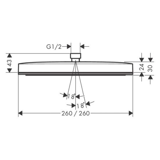 Лійка для верхнього душу Hansgrohe Pulsify Е 260 1jet, хром (24330000)