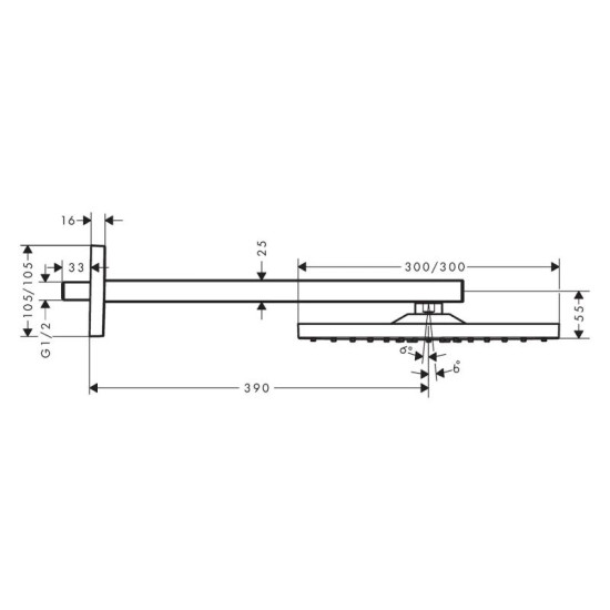 Лійка для верхнього душу Hansgrohe Raindance E Overhead shower 300 1jet, білий матовий (26238700)