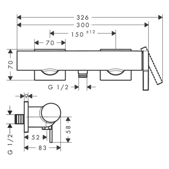 Смеситель для душа Hansgrohe Tecturis E хром (73620000)