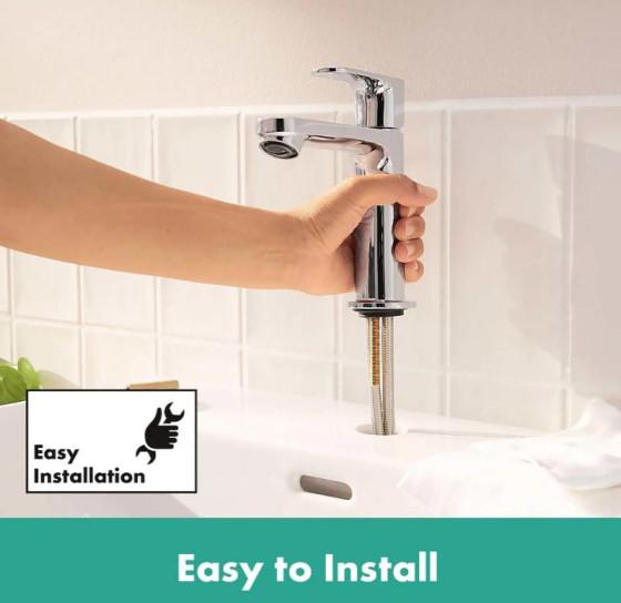 Змішувач для раковини Hansgrohe Rebris S 110 Coolstart EcoSmart+ з д/к pop-up, хром (72588000)