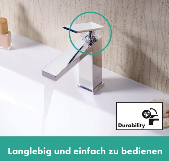 Змішувач для раковини Hansgrohe Tecturis E 110 Fine CoolStart із донним клапаном pop-up, хром (73023000)