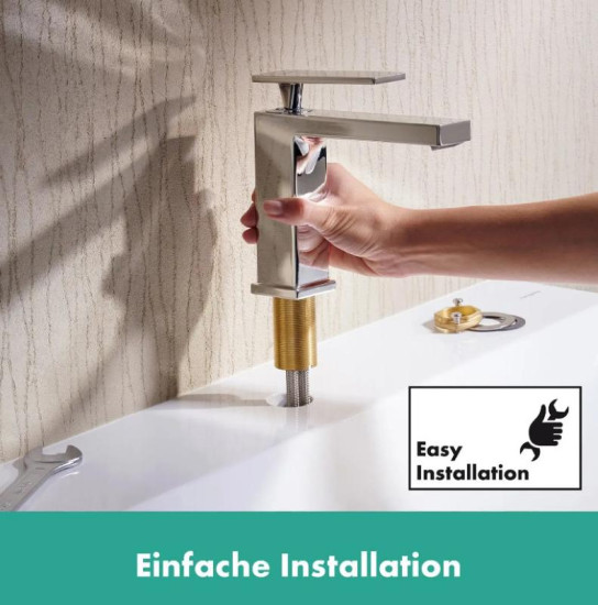 Змішувач для раковини Hansgrohe Tecturis E 110 Fine CoolStart із донним клапаном pop-up, хром (73023000)