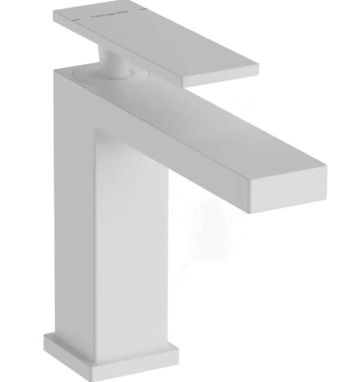 Смеситель для раковины Hansgrohe Tecturis E 110 без донного клапана, матовый белый (73011700)