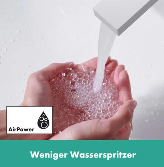 Змішувач для раковини Hansgrohe Tecturis E 150 Fine CoolStart без донного клапана, матовий білий (73041700)