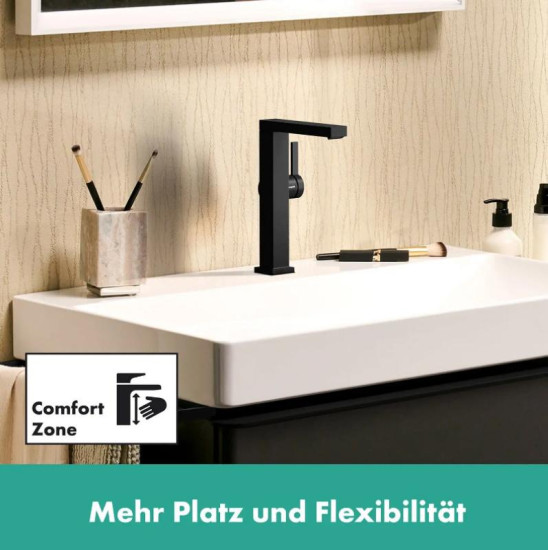 Змішувач для раковини Hansgrohe Tecturis E 210 Fine CoolStart з поворотним виливом, матовий чорний (73060670)