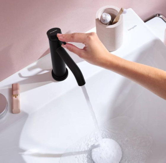 Смеситель для раковины Hansgrohe Tecturis S 110 CoolStart матовый черный (73314670)