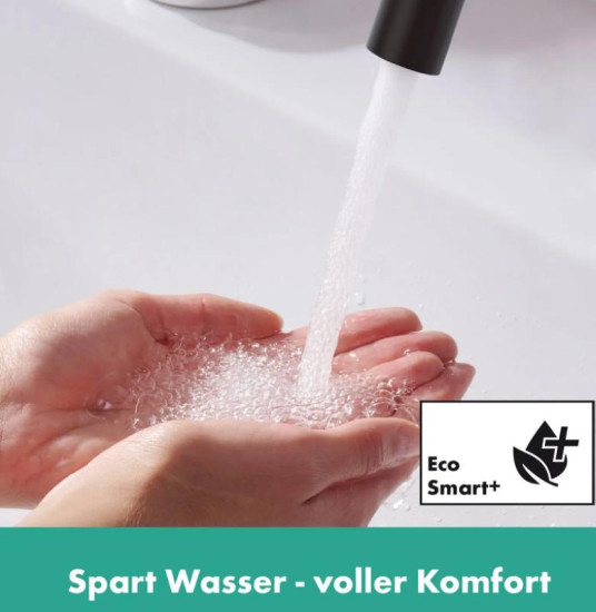 Змішувач для раковини Hansgrohe Tecturis S 150 Fine CoolStart без донного клапана, матовий чорний (73341670)