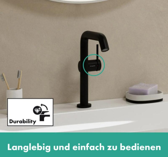 Смеситель для раковины Hansgrohe Tecturis S 210 Fine CoolStart матовый черный (73360670)