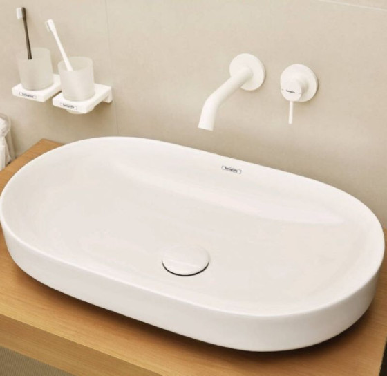 Смеситель скрытого монтажа для раковины Hansgrohe Tecturis S 165 матовый белый (73350700)