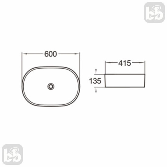 Раковина Volle VIS 1301.005010 антрацит мат