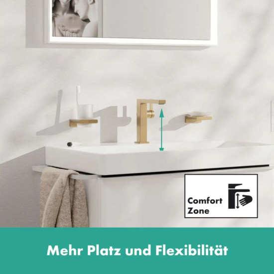 Змішувач для раковини Hansgrohe Tecturis E 150 73040140 CoolStart, push-open шлифованная бронза