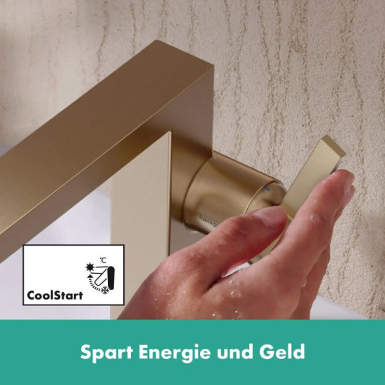 Змішувач для раковини Hansgrohe Tecturis E 240 73070140 CoolStart, push-open шліфована бронза