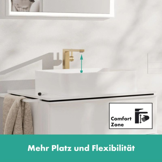 Змішувач для раковини Hansgrohe Tecturis E 240 73070140 CoolStart, push-open шліфована бронза