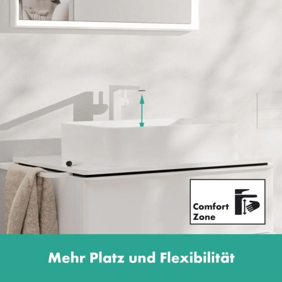 Смеситель для раковины Hansgrohe Tecturis E 240 73070700 CoolStart, push-open белый матовый