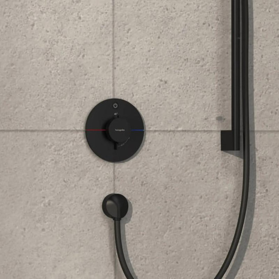 Термостат прихованого монтажу для душу Hansgrohe ShowerSelect Comfort S 15553670 чорний матовий