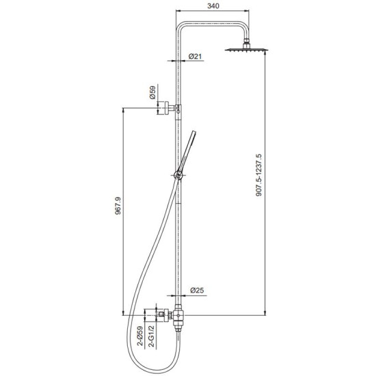 Душевая система Koer KI-57017-02 (KR4788)