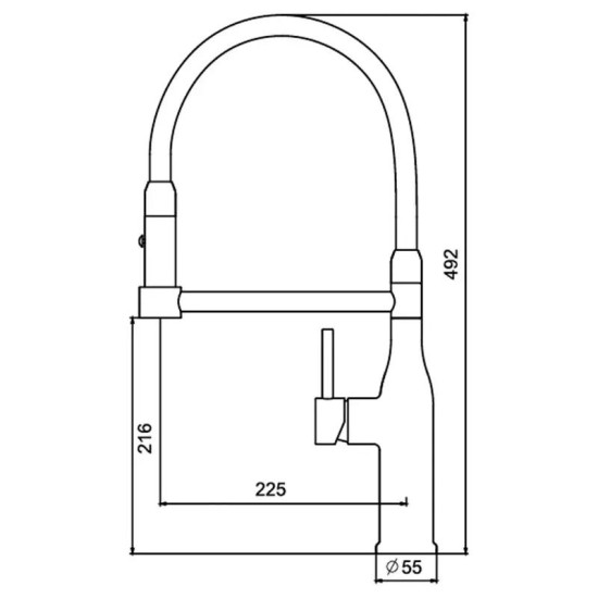 Кухонний змішувач Koer KI-70005-02 (нерж. сталь) (KR3388)