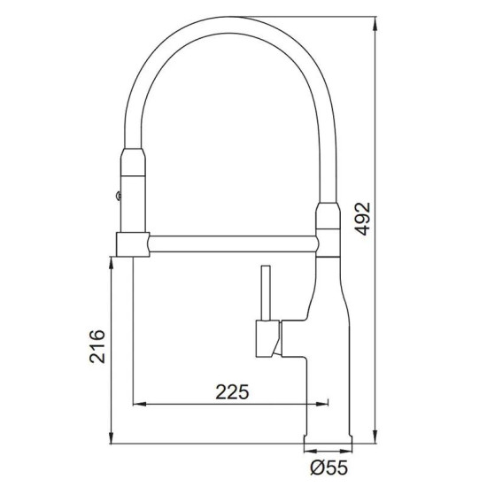 Кухонний змішувач Koer KI-70005-05 (нерж. сталь) (KR5005)