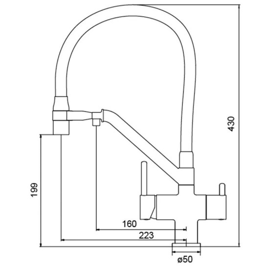 Кухонный смеситель с подключением к фильтру Koer KB-72006-01 (KR3379)