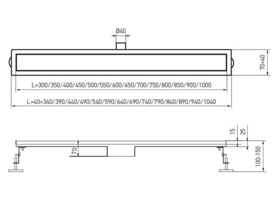 Лінійний трап Koer FD01-70x700 (KR3274)