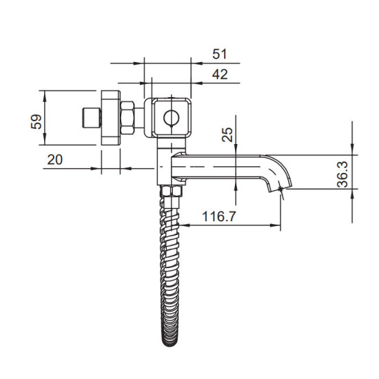Смеситель для ванны Koer KB-47011-01 (Цвет хром) (KR4720)
