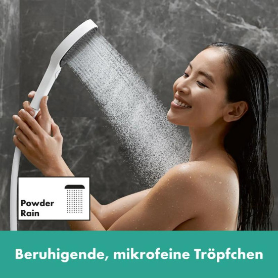 Душевой гарнитур Hansgrohe Rainfinity 130 3Jet EcoSmart Puro S 65 см, белый матовый (28746700)