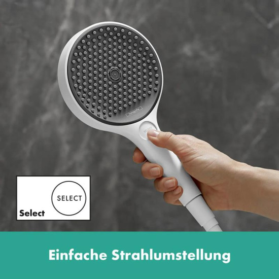 Душевой гарнитур Hansgrohe Rainfinity 130 3Jet EcoSmart Puro S 65 см, белый матовый (28746700)