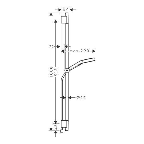 Душевой гарнитур Hansgrohe Rainfinity 130 3Jet EcoSmart Puro S 90 см, Brushed Black хром (28744340)