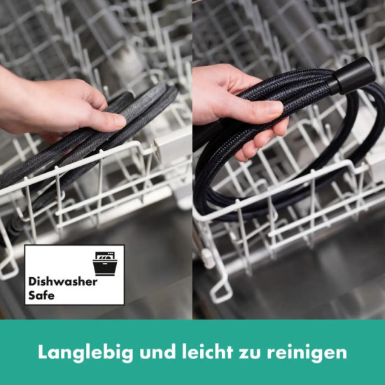 Душевой гарнитур Hansgrohe Rainfinity 130 3Jet EcoSmart Puro S 90 см, черный матовый (28744670)