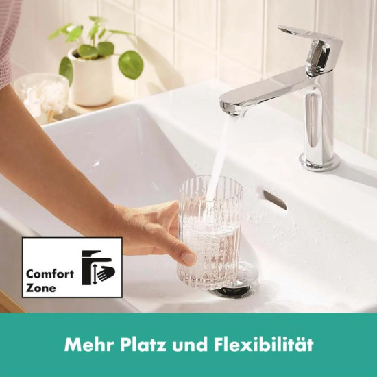 Змішувач для раковини Hansgrohe Rebris S 80 Coolstart EcoSmart+ с pop-up (72586000)
