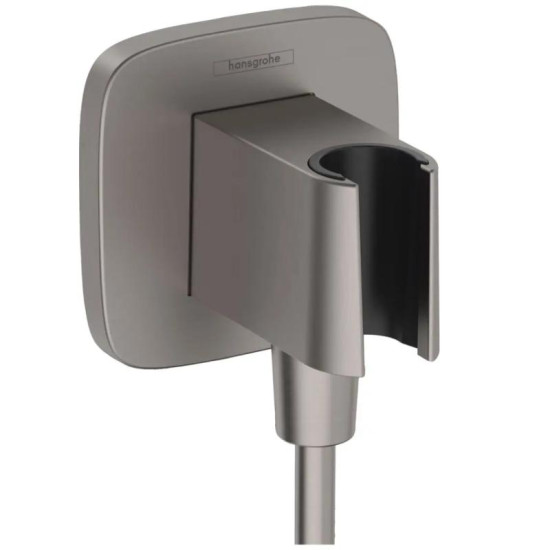 Шланговое подсоединение Hansgrohe FixFit Porter Q с держателем, Brushed Black хром (26887340)