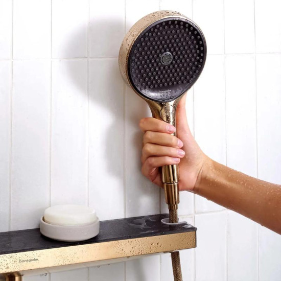 Шлангове підключення Hansgrohe Porter 500 Rainfinity з поличкою R, Brushed Bronze (26858140)