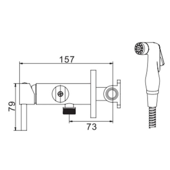 Гигиенический душ со смесителем Zerix LR5398-5 (LL1775)