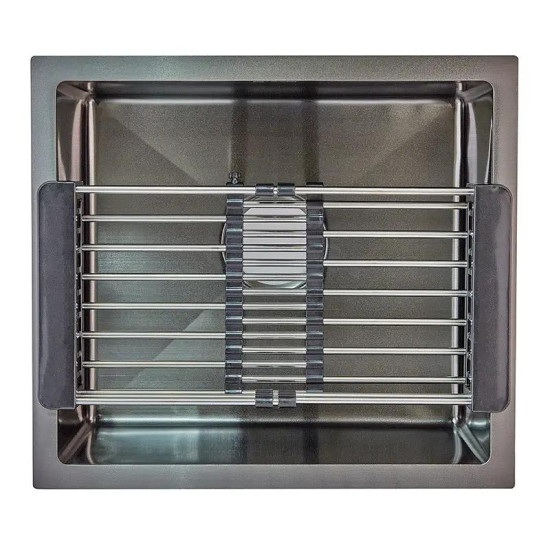 Кухонная мойка Zerix ZH4843B-215 (3.0/1.0) PVD-Black с сушилкой для посуды (ZM5555)