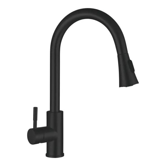 Кухонний змішувач з висувним виливом Mixxus SUS-014-B Black (MI5862)