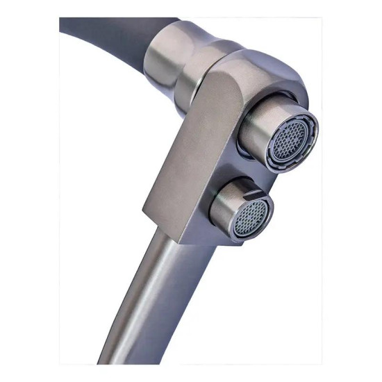 Кухонный смеситель с подключением к фильтру Mixxus FUL-021 Graphite Refl.Black (нерж. сталь) (MI6115)