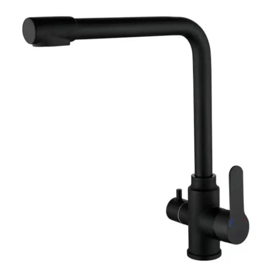Кухонний змішувач із підключенням до фільтра Zerix DAX-021 Black (нерж. сталь) (ZX4825)