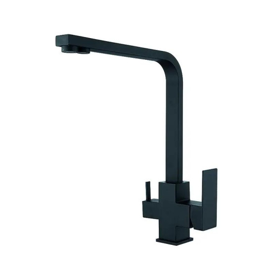 Кухонный смеситель с подключением к фильтру Zerix KUB-021 Black из нерж. стали SUS304 (ZX4856)