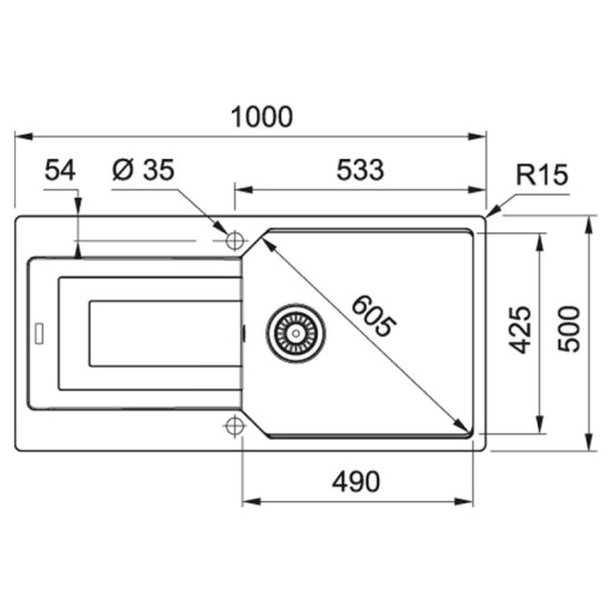 Кухонная мойка Franke UBG 611-100 XL оникс (114.0701.792)
