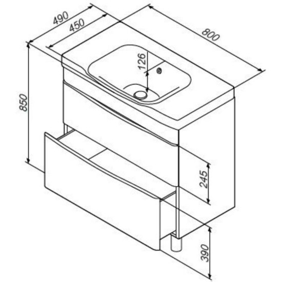 Тумба с раковиной AM.PM Like (M80-FSX0802-WC0802-38)