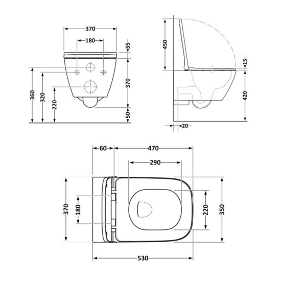 Унітаз підвісний Qtap Gemini Soft-close QT2533076EUQMB